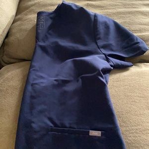 Large Navy Figs three pocket scrub top
